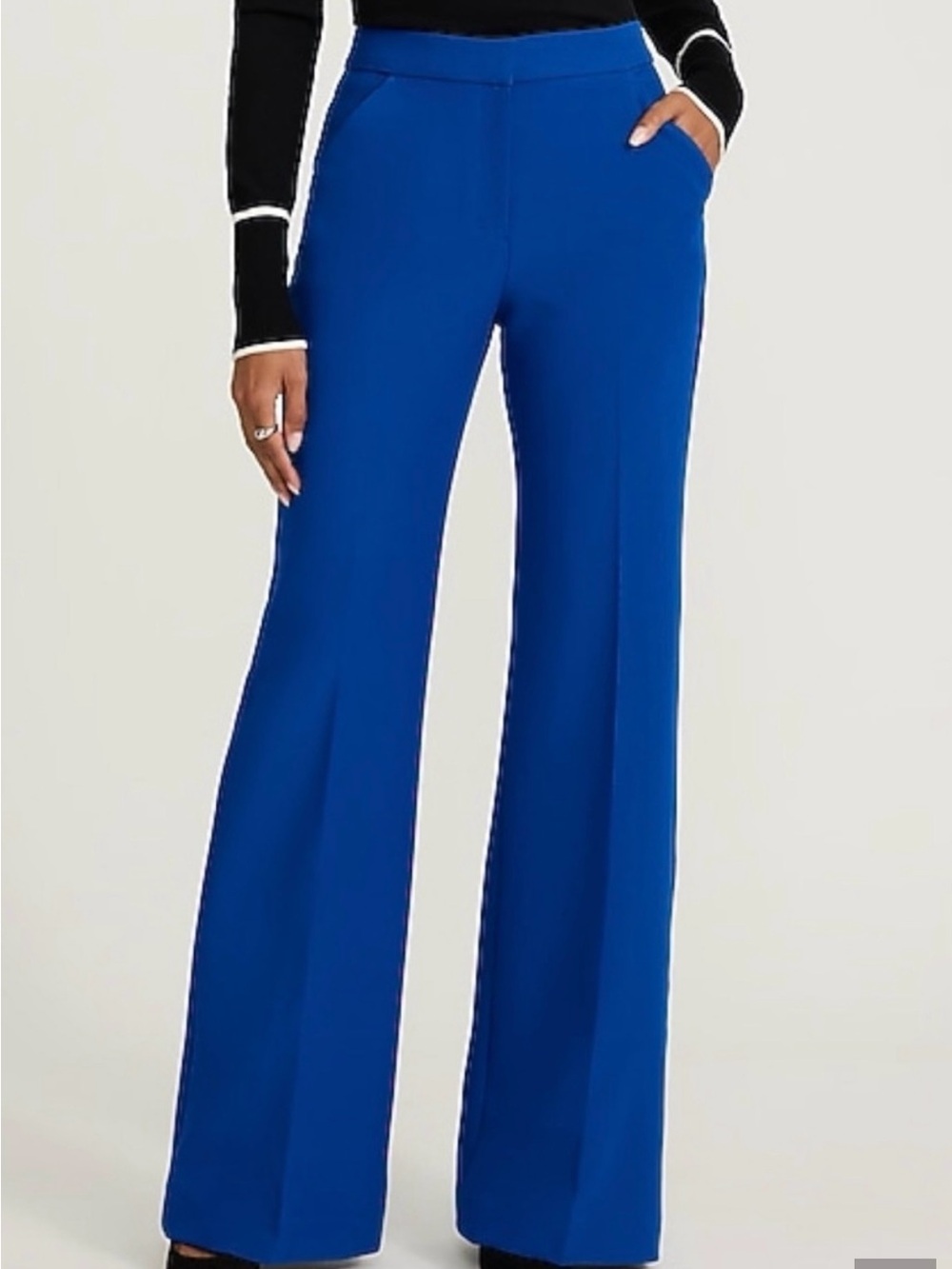 NWT Express Editor Flare Trouser High Rise Pants size 2short/2petite Cobalt Blue